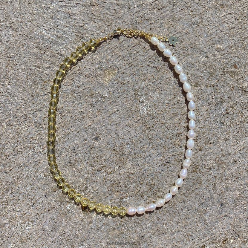 Senso FNPB8N578ehted pärl ja swarovski choker helekollane