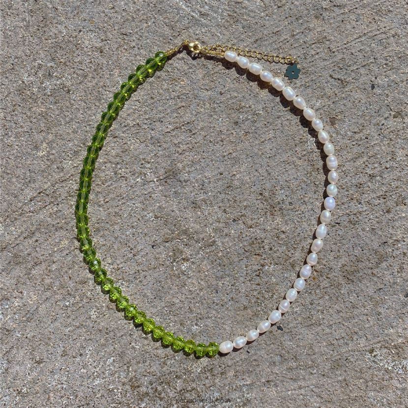 Senso FNPB8N580ehted pärl ja swarovski choker roheline